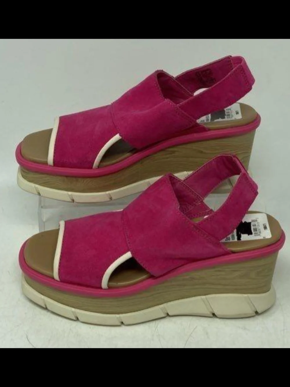 Sorel Joanie III Slingback 'Fuchsia Fizz/Chalk' Wedge Sandals Size 6.5 New